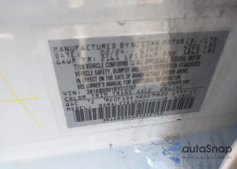 2024 Nissan Sentra Sr Xtronic Cvt from USA, damaged, VIN 3N1AB8DV1RY312742